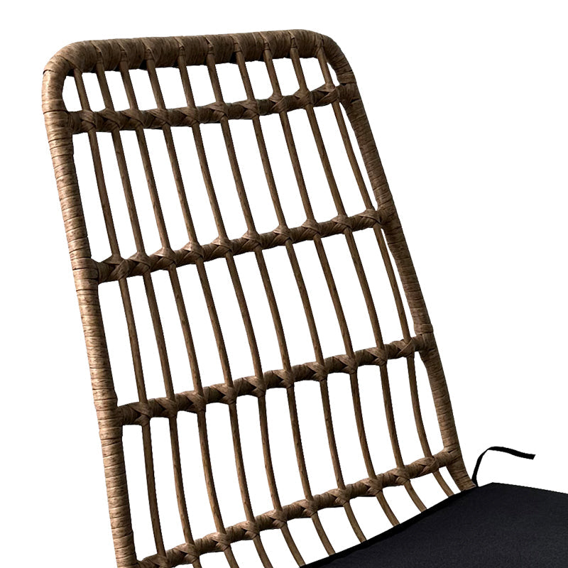Set de 5 buc masa si scaune de gradina Naoki U ratan Natural si metal, negru, 160x90x78 cm