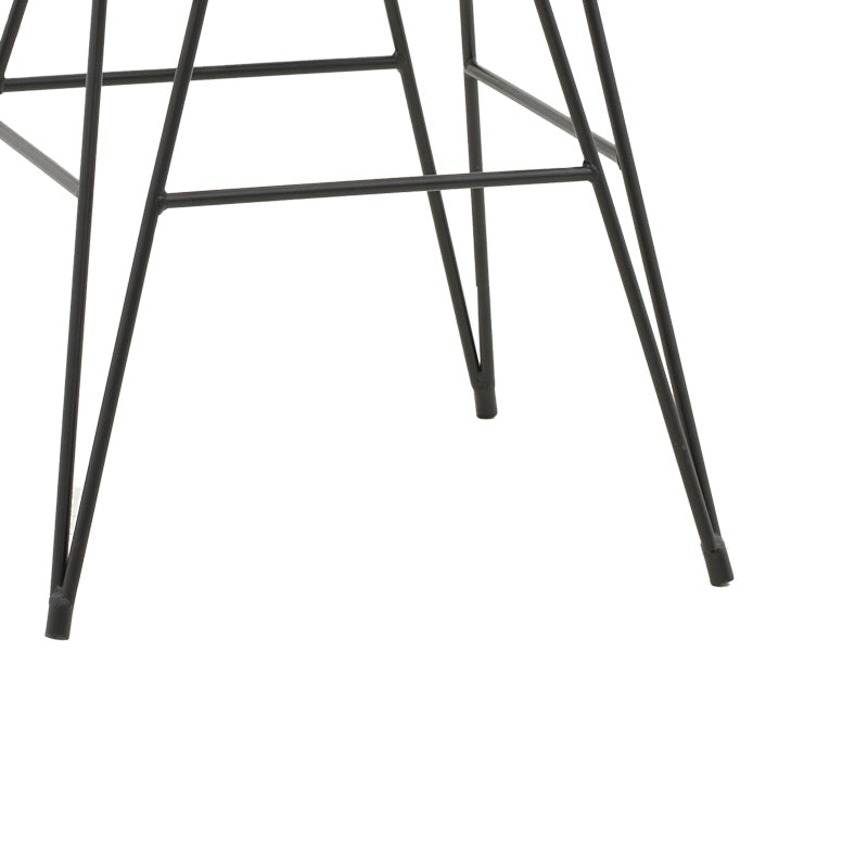 Set de 5 buc masa si scaune de gradina Naoki X ratan Natural si metal, negru, 160x90x78 cm