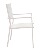 Set de 5 buc masa si scaune de gradina Nares Moly aluminiu alb si placaj, Natural, 180x90x72 cm