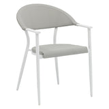 Set de 5 buc masa si scaune de gradina Nares-Pino A aluminiu alb si placaj, Natural, 140x80x72 cm
