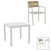 Set de 5 buc masa si scaune de gradina Savor-Kliton aluminiu alb si ratan, Natural, 80x80x74 cm