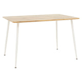 Set de 5 buc masa si scaune Gaston-Cuba, alb-sonoma, 120x80x75 cm