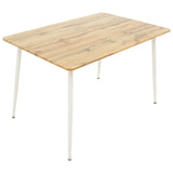 Set de 5 buc masa si scaune Gaston-Cuba, alb-sonoma, 120x80x75 cm
