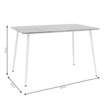 Set de 5 buc masa si scaune Julita-Cuba, alb-sonoma, 120x80x75 cm
