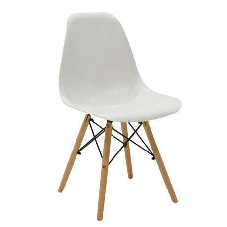 Set de 5 buc masa si scaune Natali-Julita, alb-Natural, 120x80x76 cm