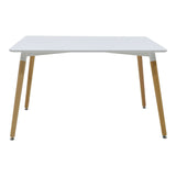 Set de 5 buc masa si scaune Natali-Julita, alb-Natural, 120x80x76 cm