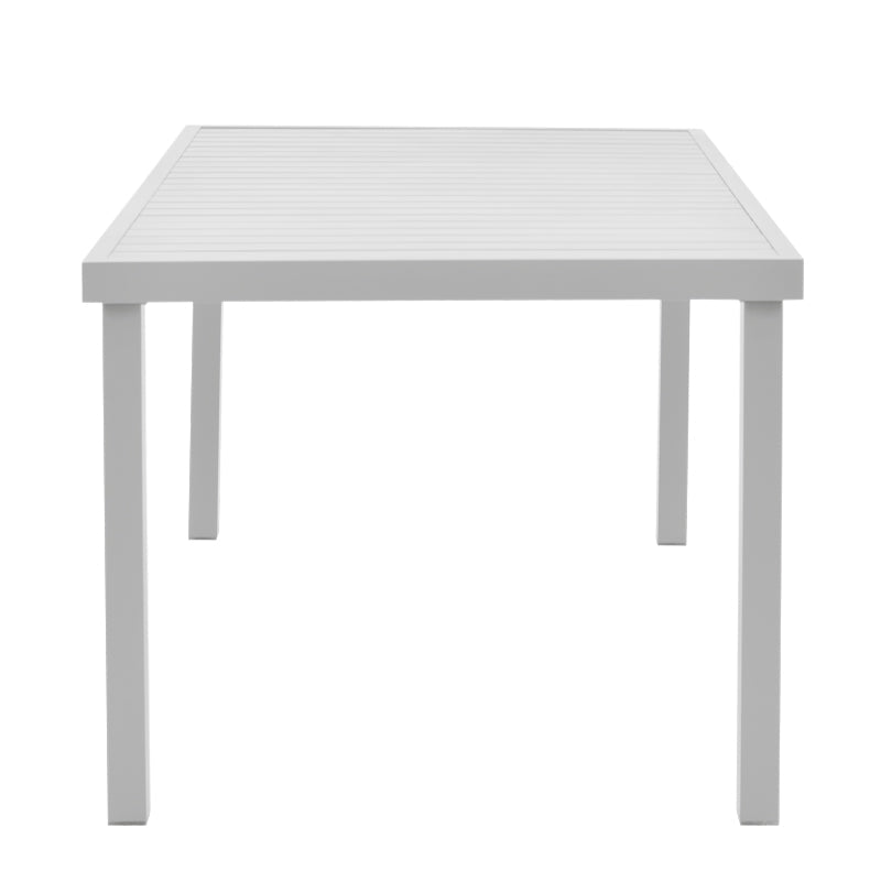 Set de 7 buc masa si scaune de gradina Kliton Clutch aluminiu, alb, 150x80x74 cm