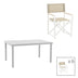 Set de 7 buc masa si scaune de gradina Kliton Mabu aluminiu, alb, 150x80x74 cm