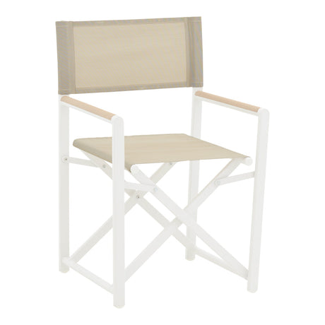 Set de 7 buc masa si scaune de gradina Kliton Mabu aluminiu, alb, 150x80x74 cm