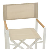 Set de 7 buc masa si scaune de gradina Kliton Mabu aluminiu, alb, 150x80x74 cm