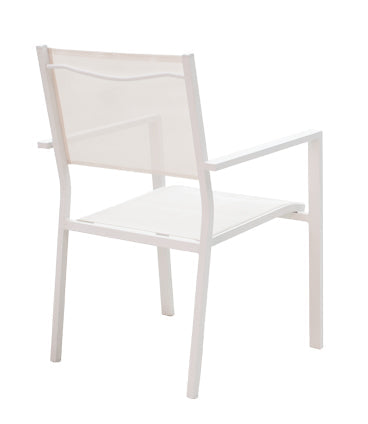 Set de 7 buc masa si scaune de gradina Kliton-Moly aluminiu, alb, 150x80x74 cm