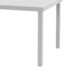 Set de 7 buc masa si scaune de gradina Kliton-Norture aluminiu, alb, 150x80x74 cm