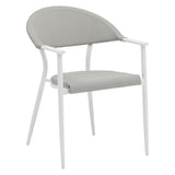 Set de 7 buc masa si scaune de gradina Kliton Pino aluminiu, alb, 150x80x74 cm