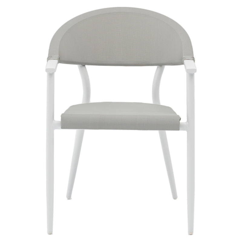 Set de 7 buc masa si scaune de gradina Kliton Pino aluminiu, alb, 150x80x74 cm