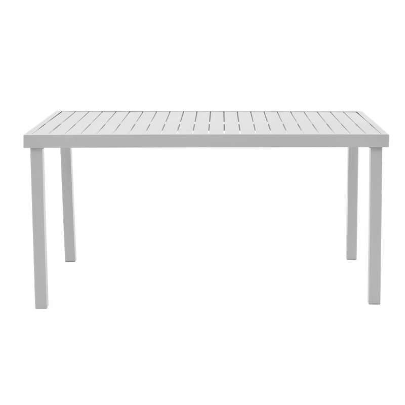 Set de 7 buc masa si scaune de gradina Kliton Pino aluminiu, alb, 150x80x74 cm