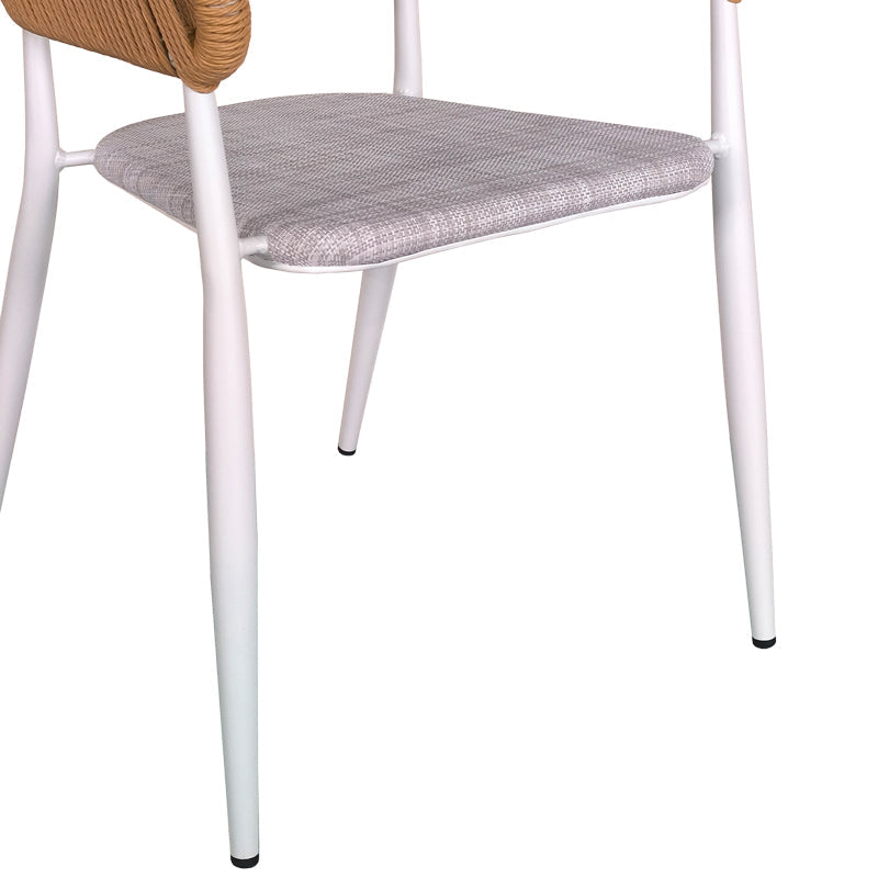 Set de 7 buc masa si scaune de gradina Kliton-Raven aluminiu, alb, 150x80x74 cm