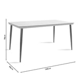 Set de 7 buc masa si scaune de gradina Naoki X ratan Natural si metal, negru, 160x90x78 cm