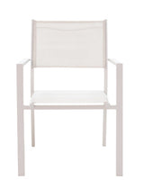 Set de 7 buc masa si scaune de gradina Nares Moly aluminiu alb si placaj, Natural, 180x90x72 cm