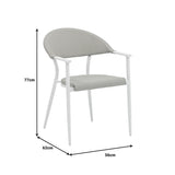Set de 7 buc masa si scaune de gradina Nares-Pino B aluminiu alb si placaj, Natural, 180x90x72 cm