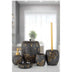 Set de Baie Lux Elvin, Gri, Dozator de sapun, Perie, Suport de periuta de dinti, Sapuniera, Coș de Gunoi