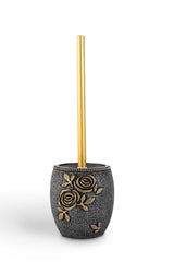 Set de Baie Lux Elvin, Dozator de sapun, Perie, Suport de periuta de dinti, Sapuniera, Coș de Gunoi, Gri, 12x12x3 cm