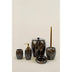 Set de Baie Lux Lioni, Maro, Dozator de sapun, Perie, Suport de periuta de dinti, Sapuniera, Coș de Gunoi