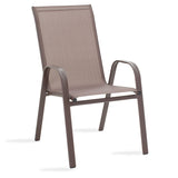 Set de cina 3 bucati Watson-Calan metal negru-tex Maron, maro, 70x70x70 cm