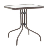 Set de cina 3 bucati Watson-Calan metal negru-tex Maron, maro, 70x70x70 cm