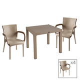 Set de cina Explore-Festive set 5 piese, Crem, 90x90x74 cm
