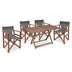 Set de cina Retto 5 piese din lemn de fag masiv, nuc-inchis Gri-inchis, 120x75x71 cm