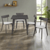 Set de sufragerie Benson - Toto 5 piese, Gri - Nuc, 80x80x75 cm