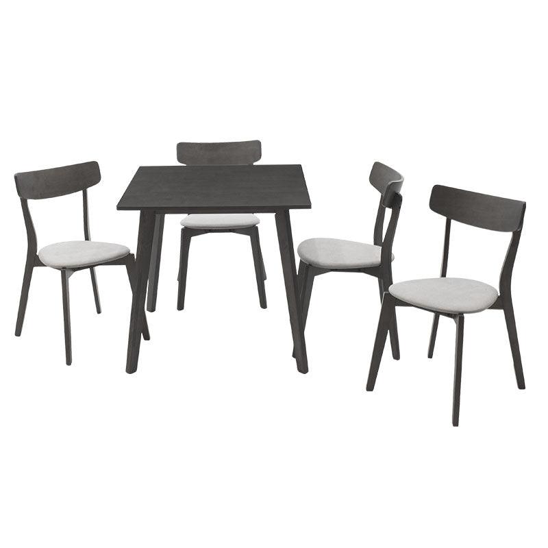 Set de sufragerie Benson - Toto 5 piese, Gri - Nuc, 80x80x75 cm - Gri