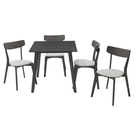Set de sufragerie Benson - Toto 5 piese, Gri - Nuc, 80x80x75 cm
