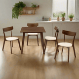 Set de sufragerie Benson - Toto 5 piese, Gri - Nuc, 80x80x75 cm - Nuc