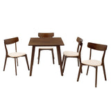 Set de sufragerie Benson - Toto 5 piese, Gri - Nuc, 80x80x75 cm - Nuc
