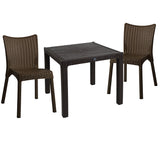 Set de sufragerie Explore-Confident set 3 bucati, maro, 90x90x74 cm