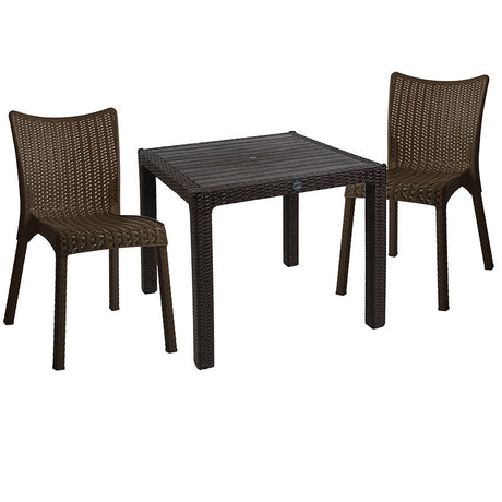 Set de sufragerie Explore-Confident set 3 bucati, maro, 90x90x74 cm