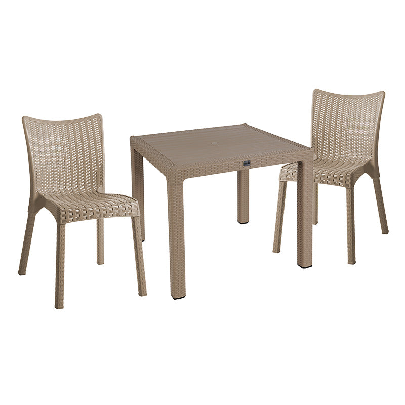 Set de sufragerie Explore-Confident set 3 piese, Crem, 90x90x74 cm