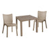 Set de sufragerie Explore-Confident set 3 piese, Crem, 90x90x74 cm