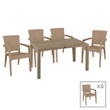 Set de sufragerie Explore-Halcyon 7 piese, Crem, 150x90x74 cm