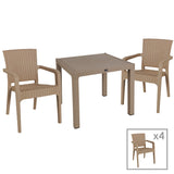 Set de sufragerie Explore-Halcyon set 5 piese capucino, Bej, 90x90x74 cm
