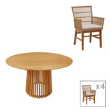 Set de sufragerie Inca-Kenda 5 piese, Natural, D120x75 cm