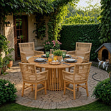 Set de sufragerie Inca-Kenda 5 piese, Natural, D120x75 cm