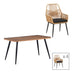 Set de sufragerie Naoki-Tanish 5 bucati din ratan de sticla PE, Natural cu picioare negre, 140x80x78 cm