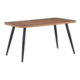 Set de sufragerie Naoki-Tanish 5 bucati din ratan de sticla PE, Natural cu picioare negre, 140x80x78 cm