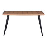 Set de sufragerie Naoki-Tanish 5 bucati din ratan de sticla PE, Natural cu picioare negre, 140x80x78 cm