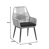 Set de sufragerie Naoki-Tanish 5 bucati din ratan de sticla PE, Natural cu picioare negre, 140x80x78 cm