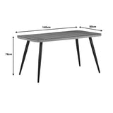 Set de sufragerie Naoki-Tanish 5 bucati din ratan de sticla PE, Natural cu picioare negre, 140x80x78 cm