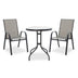 Set de sufragerie pentru gradina 3 buc Calan-Watson metal negru-textilene, negru, D60x70 cm
