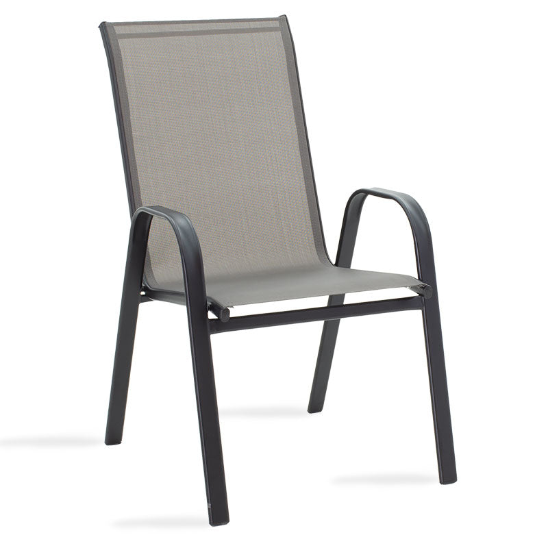 Set de sufragerie pentru gradina 3 buc Calan-Watson metal negru-textilene, negru, D60x70 cm